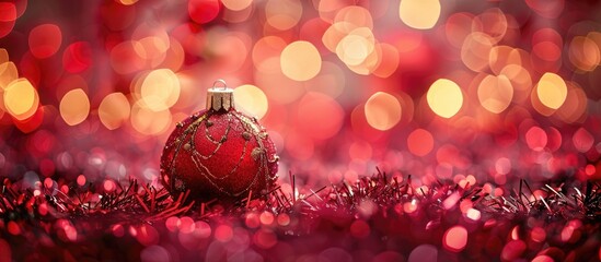 Poster - Christmas themed holiday background with a copy space image