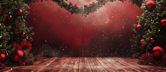 Poster - Festive Christmas backdrop perfect for adding text or images with copy space