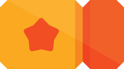 Poster - Simple yellow and orange ticket with a red star is giving a feeling of success