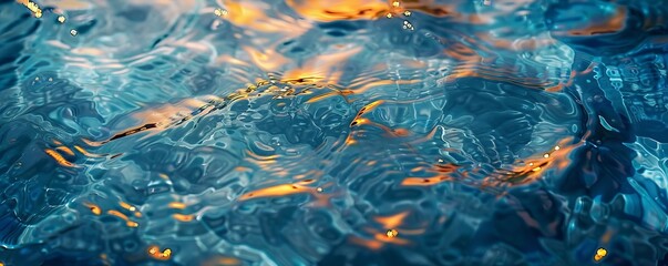 Poster - Water Ripples Texture Background, 4K hyperrealistic photo