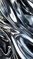 Canvas Print - Reflective Chrome Metal Texture Background, 4K hyperrealistic photo