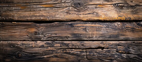 Poster - Old rustic wooden background with an empty desktop providing space for a copy space image