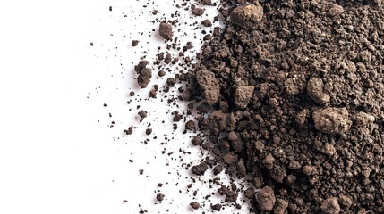 Poster - A small mound of dirt sits on a clean white surface