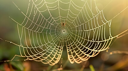 Close-up of a Spider's Web Structure- Zoom in on the intricate structure of a spider's web