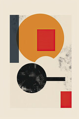 Wall Mural - Artistic bauhaus poster with abstract shapes