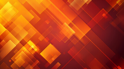 Sticker - Abstract geometric background with overlapping orange and red squares.