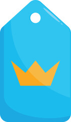 Poster - Blue tag showing a crown, representing a premium quality product or service