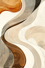 Poster - An abstract painting of some rounded lines and shapes