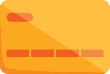 Poster - Simple illustration of a gold credit card, symbolizing online transactions and digital payments