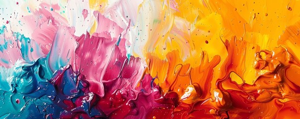 Canvas Print - A splash of paint on a canvas, its colors bleeding and blending into each other.