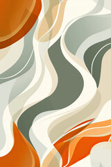 Poster - An abstract painting of some rounded lines and shapes