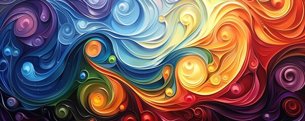 Poster - Swirling patterns of vibrant colors