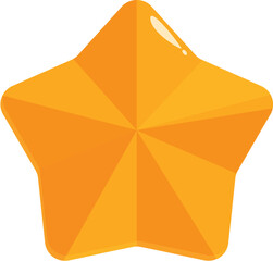 Poster - Shiny yellow star with bevelled edges is appearing on white background