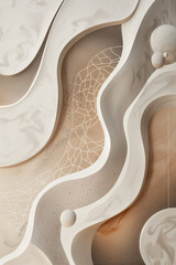 Poster - An abstract painting of some rounded lines and shapes