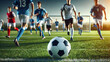 © ANDREY PROFOTO - Soccer game day with ball in focus