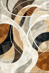 Poster - An abstract painting of some rounded lines and shapes