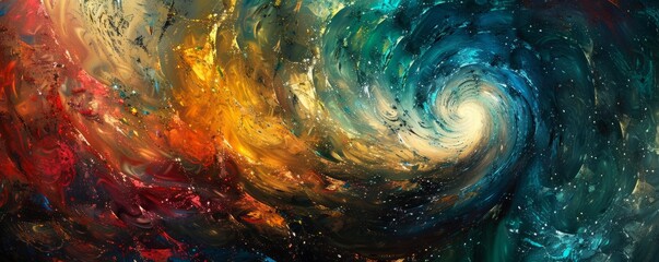Wall Mural - A swirling vortex of colors and shapes, an abstract representation of creativity and chaos.