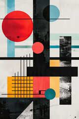 Poster - Artistic bauhaus poster with abstract shapes
