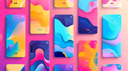 background colorful on random device for ui ux