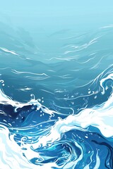 Wall Mural - Plain bright water ocean wave background Generative Ai
