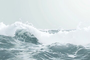 Wall Mural - Plain bright water ocean wave background Generative Ai