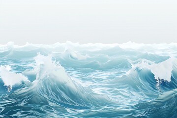 Wall Mural - Plain bright water ocean wave background Generative Ai
