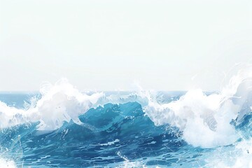 Wall Mural - Plain bright water ocean wave background Generative Ai