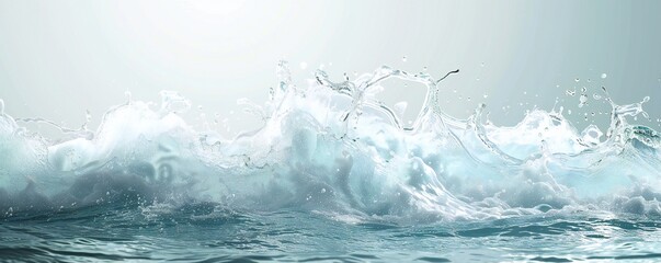 Wall Mural - Plain bright water ocean wave background Generative Ai