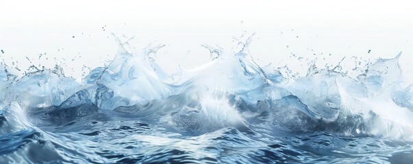 Wall Mural - Plain bright water ocean wave background Generative Ai