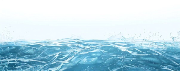 Wall Mural - Plain bright water ocean wave background Generative Ai