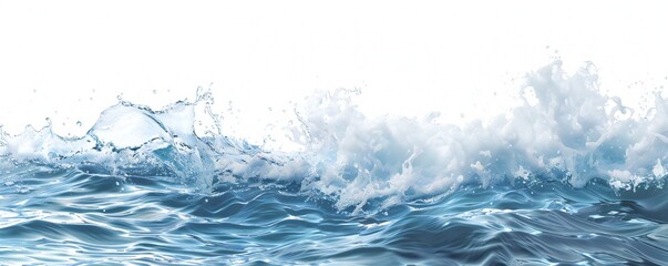Wall Mural - Plain bright water ocean wave background Generative Ai