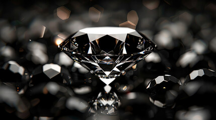 close-up luxury light diamond on dark background