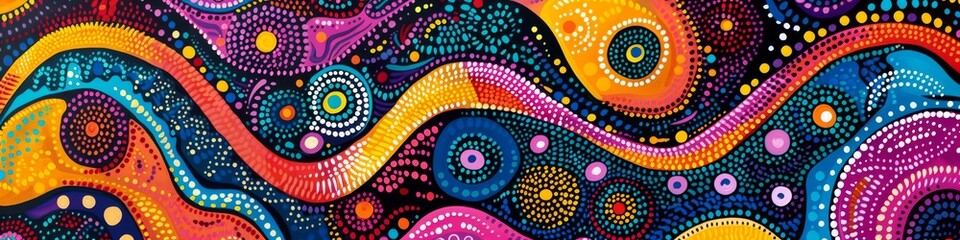 Wall Mural - National patterns of the indigenous people of Australia