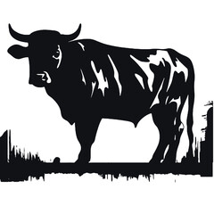 cow   flat style vector illustration profile