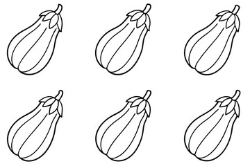 Eggplant Edge line art illustration elegant vegetable line drawing