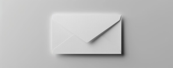 Poster - Isolated white paper envelope on white background mockup, 4K hyperrealistic photo
