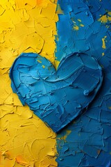 Sticker - Ukraine flag Heart, Support, background Generative Ai