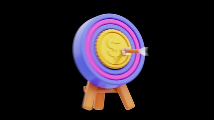 Poster - 3D Animation of Target Set Clear Goals | Alpha Channel