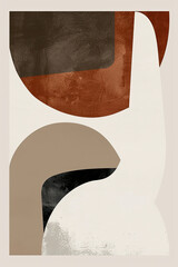Poster - An abstract painting of the representation of nature with neutral colors