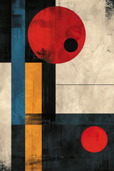Poster - Artistic bauhaus poster with abstract shapes