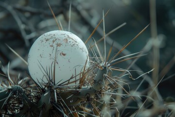 Poster - A single white egg sits atop a pile of dry grass, perfect for nature-inspired photography or design