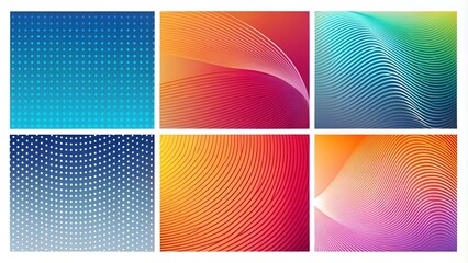 Vector set of abstract creative backgrounds in minimal trendy style with copy space for text -