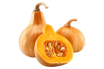 Poster - Honeynut squash isolated on a white background, great for autumn themes and decorations.