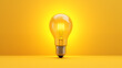 © 俊后生 - 3D light bulb on yellow background