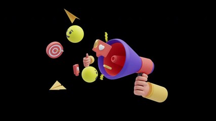 Poster - 3D Animation of Promoting Marketing Business | Alpha Channel