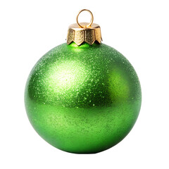 a green christmas ball isolated on a translucent background