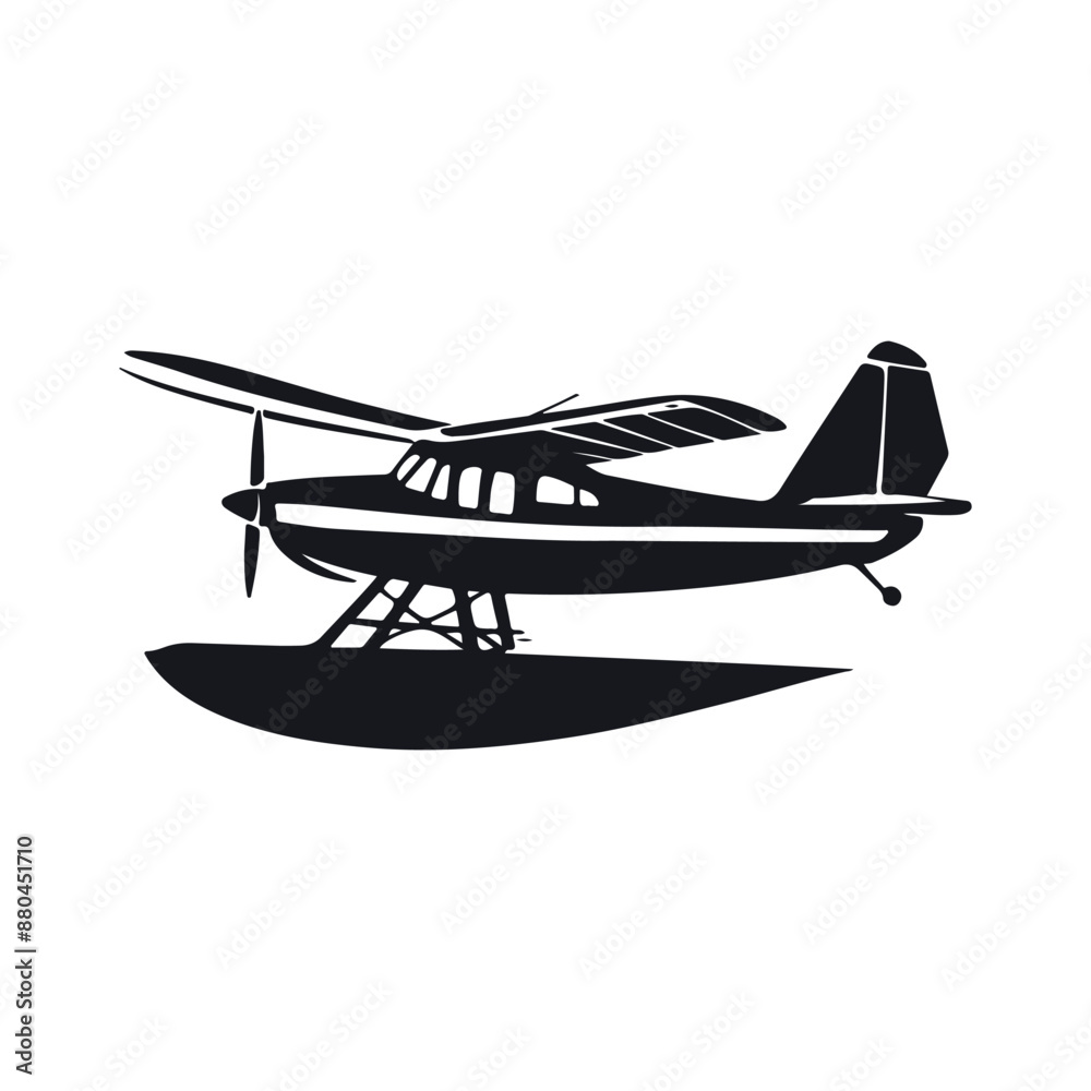seaplane silhouette vector illustration, Seaplane Icon Silhouette ...