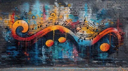 Canvas Print - Music Graffiti Wall Art