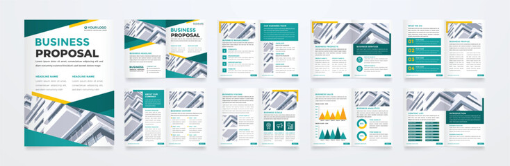 Wall Mural - minimalist brochure template with modern concept and minimalist layout use for business profile and 