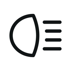 Poster - Car headlight UI icon, car headlamp minimal line vector symbol